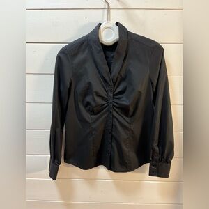 ETERNA – Black Ruched Button-Up Shirt size 38